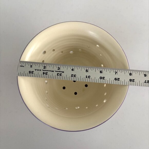 Strawberry Blueberry Fruit Flower Ceramic Colander with Tray Cottage Farmhouse - Picture 10 of 11